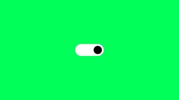 animazione nel movimento grafica di interruttore girare su via pulsante. impostazioni interruttore energia alternare. diapositiva girare su e via animato con nero e verde schermo. video
