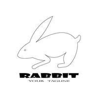 Diseño de ilustración de icono de vector de plantilla de logotipo de conejo