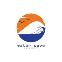 plantilla de logotipo de onda de agua vector