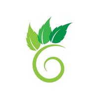 green leaf ecology nature element vector icon