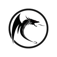 dragon flat color logo template vector
