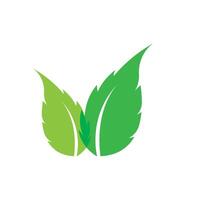 green leaf ecology nature element vector icon