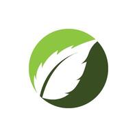 green leaf ecology nature element vector icon