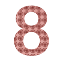 English numbers One to nine, for decorating book covers, advertising, cards, messages. png