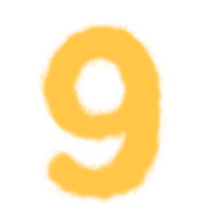 English numbers One to nine, for decorating book covers, advertising, cards, messages. png