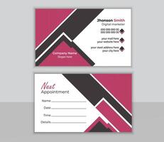 New creative Appointment card template double sided business card layout. vector