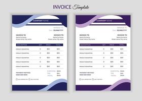 geometric business invoice design template. abstract style invoice design vector