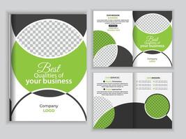 Branding agency bifold brochure design, corporate Business cover. cover modern layout, annual report, poster, vector