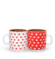 3d Renderização vermelho e branco café canecas png