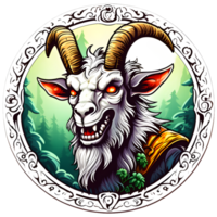 spooky horned goat png