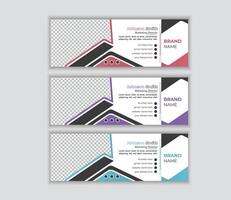 Email signature template design.email footer and personal email signature design. with modern and minimal layout. pro vector. vector