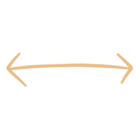 Gelb Pfeil Linie zwei Weg oder doppelt Pfeil skizzieren Pfeil Linie Element png