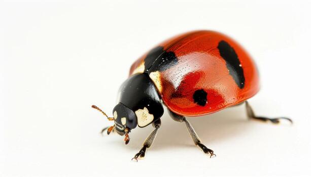 AI generated Adorable ladybug on plain white background, insects and butterflies photo