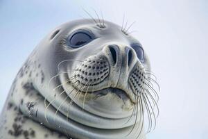 AI generated seal has smooth, grey skin with some visible textures and wrinkles Ai generated photo