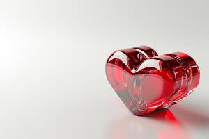 AI generated 3D Top View of Luxury Gift Box heart with transparent effect diamond, Empty Space, Ai generated photo