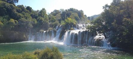 punto de referencia imágenes ese fueron tomado en krna nacional parque en Croacia alrededor el final de el verano 2023 foto