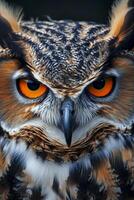 AI generated photo animal eagle owl nature beak bird prey feather Ai generated