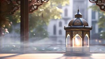 animado Ramadhan lanterna fundo ciclo video