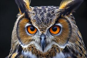 AI generated photo animal eagle owl nature beak bird prey feather Ai generated