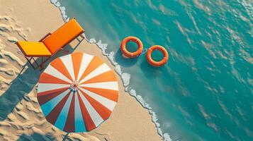 ai generado aéreo ver de playa vacaciones concepto ai generado foto