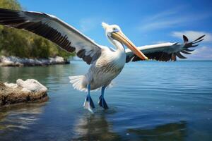 AI generated Bird Island Pelican Landing in Florida photo