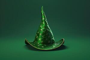 AI generated Green screen witch hat for Halloween costume. photo