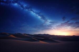 AI generated Saudi Arabia Milky Way at desert photo