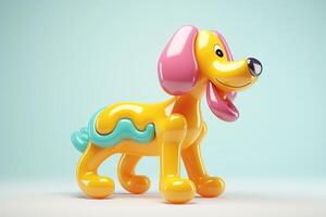 AI generated Isolated party balloon dog toy on white background. photo