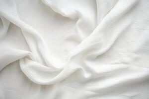 AI generated Natural handmade white linen fabric backdrop photo