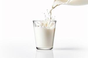 AI generated Glass of milk isolated on white background photo