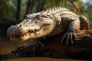 AI generated Freshwater crocodile native to Iran and Indian subcontinent. photo