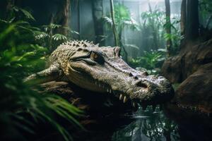 AI generated Sungei Bulohs Estuarine Crocodile in Singapore photo