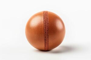AI generated Closeup picture of new leather cricket ball photo