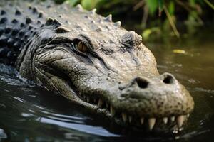 AI generated American crocodile in Jardines de la Reina, Cuba photo