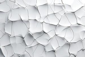 AI generated Cracked white ceramic texture photo