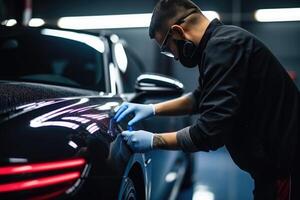 ai generado cerámico revestimiento para coche detallado o coche lavar foto