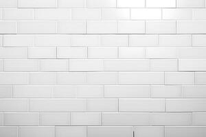 AI generated White rectangle mosaic tiles texture background. photo