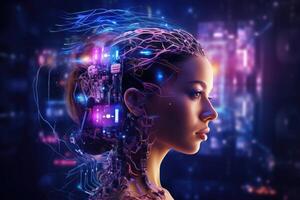 AI generated AI Innovation Adoption Support and Digital Brain photo