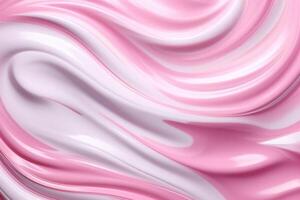 AI generated Pink face cream strokes on beauty cream texture photo