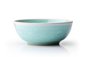 AI generated Empty ceramic bowl on white background. photo