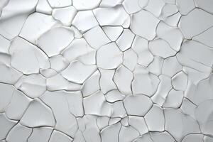 AI generated Cracked white ceramic texture background. photo