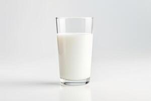 AI generated Isolated glass of milk on white background. photo