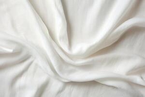 AI generated Natural handmade white linen fabric backdrop photo