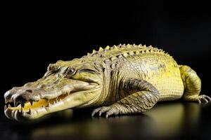 AI generated White background isolates Nile crocodile. photo