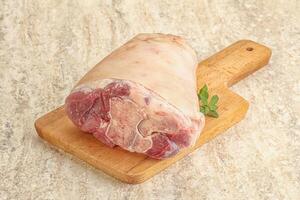 Raw pork knuckle for bake photo