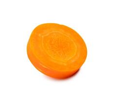 Top view of beautiful orange carrot slice isolated on white background with cipping path photo