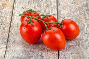 Raw red Flamenco tomato branch photo