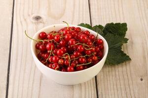 Ripe sweet organic red currant heap photo