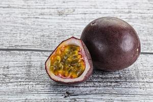 Tropical sweet and juicy passionfruit photo