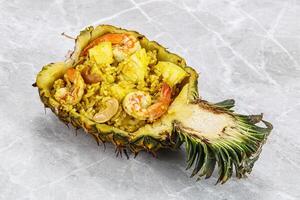 Thai cuisine - rice with prawn in pineapple photo